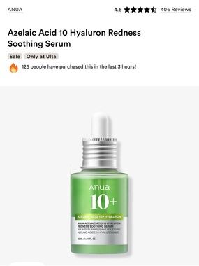 Anua 10+ Azelaic Acid Hyaluron Redness Soothing Serum